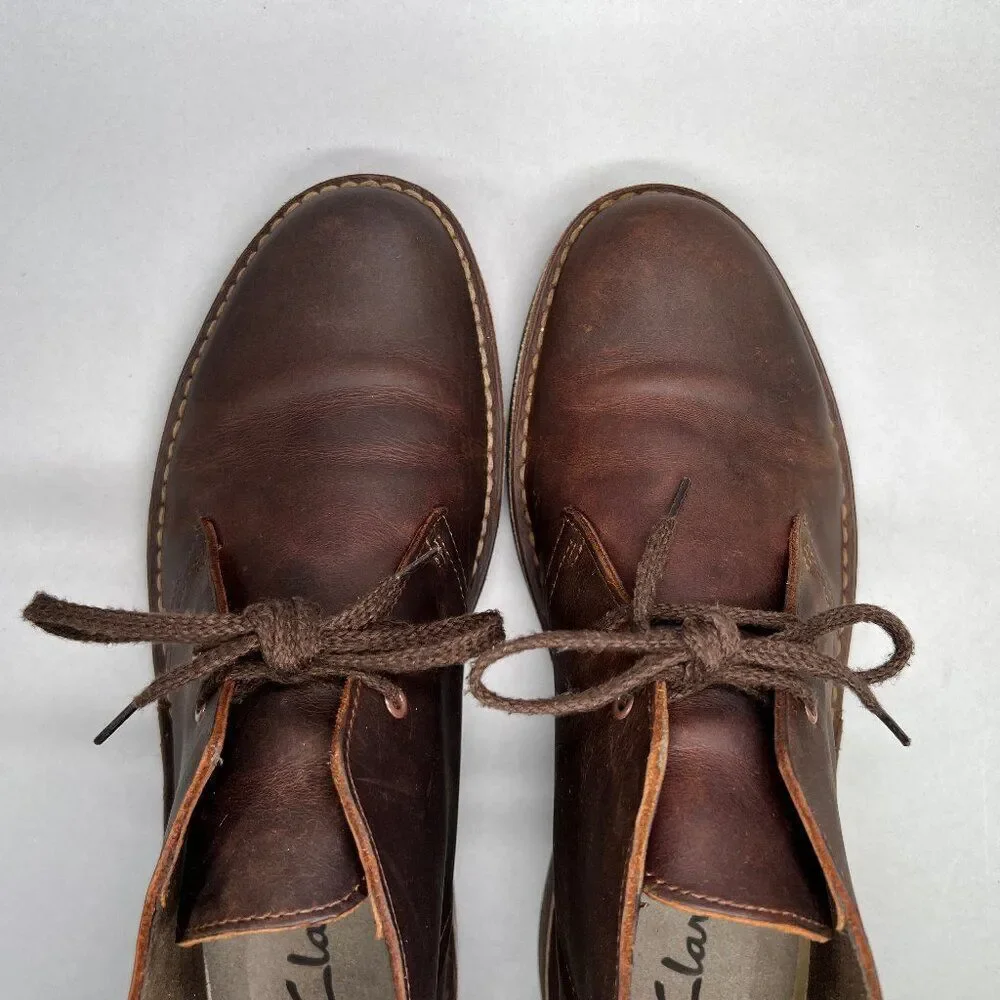 Clarks Chukka Boots‎ Men's Size 8.5 Brown Leather Casual Lace Up Boots